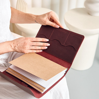 Couverture de carnet A5 en cuir PU réutilisable, étui de journal rechargeable avec bandes élastiques, pochette de protection pour livre