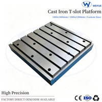 Plateforme de fixation en fonte de précision à rainures en T, grande plaque modulaire à rainures en T pour systèmes de mesure optique et inspection