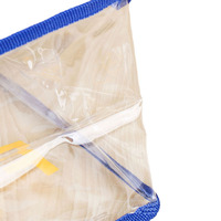 Sac de couture à main transparent en PVC à fermeture éclair avec logo personnalisé cosmétiques tridimensionnels en EVA pour trousse de toilette