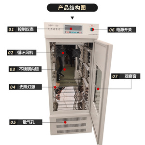Incubadora Iluminada GZP 150L con Pantalla Digital y Temperatura Constante, Equipo de Laboratorio - Product Image 1