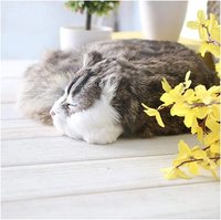 Jouet en peluche chaton chat de simulation doux et câlin, chaton qui ronronne, chat tigré, jouet pour cadeau