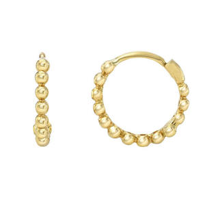 Wholesale Minimalist Fashion Jewelry 925 <b>Silver</b> Gold Bead <b>Huggie</b> <b>Earrings</b> - Product Image 4