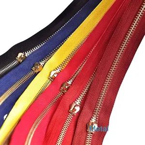 Cổ Phiếu Chất Lượng Cao Trong Thương Mại Brass Zipper 3 #5 #8 # Kim Loại Zipper Cho Túi Xách