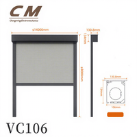 Store enrouleur extérieur anti-moustiques moderne avec fermeture éclair VC106 pour pergola, patio, cour, terrasse, véranda