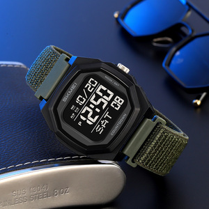 Skmei Digital Watch Men 50m Water Resistant Silicone Nylon Strap Multifunction Electronic Watch - Product Image 3