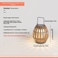Lampu Taman & Teras Tenaga Surya Anyaman Besi & Rotan Warna Putih Hangat Tahan Air IP54 Bergaransi 2 Tahun 220V