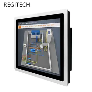 15.6 Inch FHD Flat android linux ubuntu IP66 Front linux Wall Mount All In One Industrial Capacitive Touch Panel Screen PC