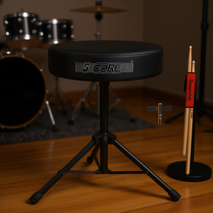 Silla de Batería de 5 Niveles, Color Negro, Altura Ajustable, Marco Metálico, Asiento Acolchado Cómodo para Bateristas - Product Image 2
