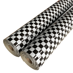 <span class=keywords><strong>Rouleau</strong></span> de revêtement de sol <span class=keywords><strong>en</strong></span> PVC éponge linoléum à motif quadrillé noir et blanc - Product Image 1