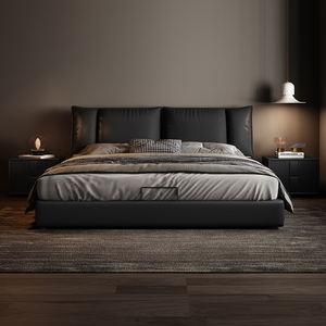 Nuevo Juego <span class=keywords><strong>de</strong></span> <span class=keywords><strong>Cama</strong></span> <span class=keywords><strong>de</strong></span> Lujo con Marco y Colchón con Almacenamiento, Estilo Moderno y Elegante, Tamaño Queen, Color Negro - Product Image 2
