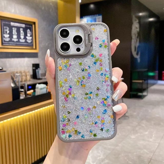 High Quality Acrylic Liquid Sparkle Mobile Phone Case Accessory Back Cover for 11 12 13 14 15 16 17 18 Pro Max Series