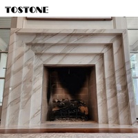 Tostone Meubles de haute qualité Calacatta Viola Marbre naturel Cheminée Contour du foyer Manteau pour la décoration intérieure de la maison Villa Chambre