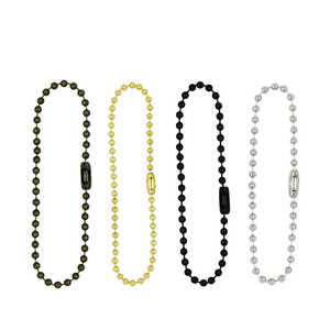 Chaîne à perles métalliques 2,4 mm en acier inoxydable électroplaqué, accessoires de bijouterie pour étiquettes et colliers - Product Image 2