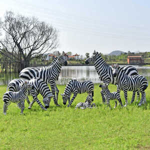Sculpture extérieure personnalisée en fibre de verre Zèbre, Fournisseur OEM de statues d'animaux réalistes grandeur nature pour l'affichage dans les jardins, parcs et zoos - Product Image 3