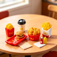 Décoration artisanale en résine de fast-food simulé, mini frites et café, pour coque de téléphone DIY en argile