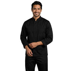 Uniforme de chef pizzaiolo 100% coton à manches longues, respirant, vêtements de cuisine pour restaurant, hôtel, fabricant OEM, approvisionnement en gros - Product Image 1
