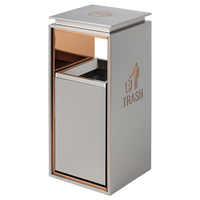 Poubelle en acier inoxydable Poubelle hall d'hôtel en acier avec cendrier commercial ascenseur entrée hôtel centre commercial poubelles