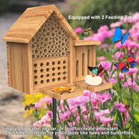 Abri pour insectes en bois naturel de luxe pour abeilles, guêpes, papillons - Maison de jardin pliable portable