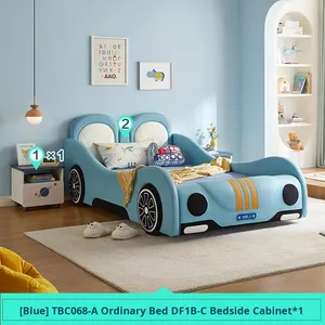 <span class=keywords><strong>Letto</strong></span> a Forma di Auto Moderno per Bambini con Sponde di Sicurezza, Divertente <span class=keywords><strong>Letto</strong></span> per Cameretta - Product Image 4