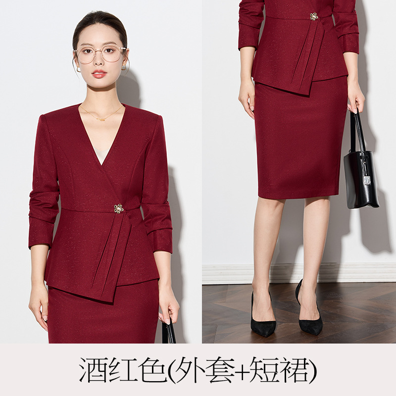 Burgundy suit skirt