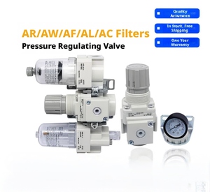 Unidad de Tratamiento de Aire FRL AC20 AC30 AC40-02 03 04D-B, Tres Unidades, Filtro, Regulador, Lubricador, Drenaje Automático, Neumática - Product Image 6