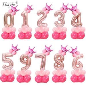 Ballons en forme <span class=keywords><strong>de</strong></span> <span class=keywords><strong>couronne</strong></span> auto-agrippante, ballons en feuille d'or Rose avec numéros, décoration pour anniversaire, décoration <span class=keywords><strong>de</strong></span> remise <span class=keywords><strong>de</strong></span> diplôme, SET243 - Product Image 3