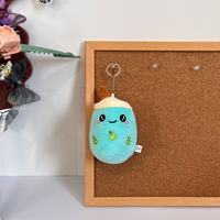Porte-clés en peluche super doux et mignon, motif tasse de bubble tea aux fruits, mini Boba Milk Tea, brodé, pendentif en peluche réconfortant