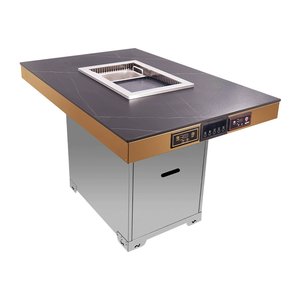 Indoor Stainless Steel Smokeless Korean BBQ <strong>Table</strong> Gas Grill with Exhaust System Easily Assembled Cleaned for Commercial Home Use - Product Image 1