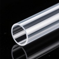 Tube d'emballage en PC transparent à paroi mince, cylindre en plastique rigide avec embouts