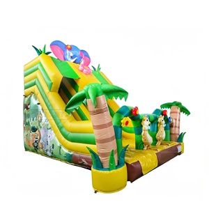 Lilytoys Jungle Elephant <strong>Inflatable</strong> <strong>Slide</strong> Commercial Kids Play Structure with Climbing Wall <strong>Double</strong> <strong>Slide</strong> PVC Material - Product Image 6