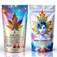 Sachet refermable en polyester holographique de qualité alimentaire recyclable pour emballage vertical scellé de bonbons colorés, bijoux et biscuits