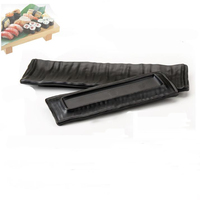 Assiette rectangulaire en mélamine noire de 12,5 pouces pour la restauration, qualité alimentaire, vente en gros, pour servir les sushis