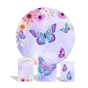 Capa de Fundo Personalizada com Tema de Borboleta, Estrutura de Alumínio e Tecido Elástico para Decoração de Festa de Aniversário Infantil - Product Image 1