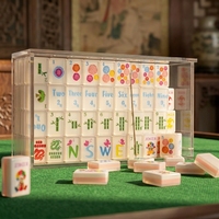 Jeu de Mahjong en Acrylique Vierge Personnalisé – Tuiles de Mahjong Américaines en Acrylique – Ensemble de Jeu de Mahjong Américain – Articles de Nécessité Quotidienne