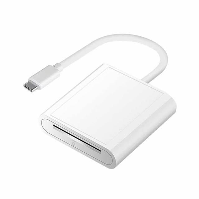 Cantell USB C Dual Connector 2-in-1 External Memory Card Reader 2 Slot SD TF OTG Adapter for iPhone iPad Android Devices
