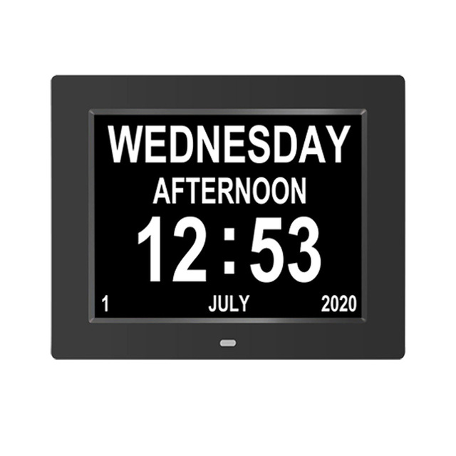 Digital Alarms Calendar Clock with Multi-languages Medicine Time Reminder for Elder Home Desk Wall Decoration  Minimalist Digita