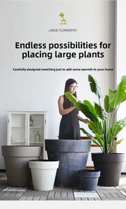Pots à plantes très grands P455, pots en plastique épais, jardinières vertes <span class=keywords><strong>pour</strong></span> l'extérieur, pot à arbres de rue, grande taille, jardinière ronde - Product Image 5