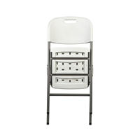 Chaise pliante en plastique HDPE robuste, imperméable, blanche, pour événements de mariage, traiteur extérieur, banquets et fêtes