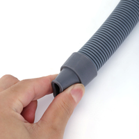 Tuyau de vidange universel YuHeng en plastique PP gris 1,5 m flexible pour machines à laver et sèche-linge, utilisation dans les salles de bain et les toilettes