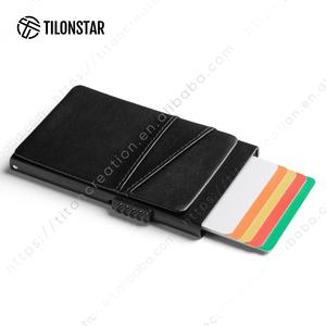 TILONSTAR TG304 accepte le logo personnalisé minimaliste en aluminium Pop up portefeuille affaires RFID porte-cartes de crédit portefeuilles - Product Image 1