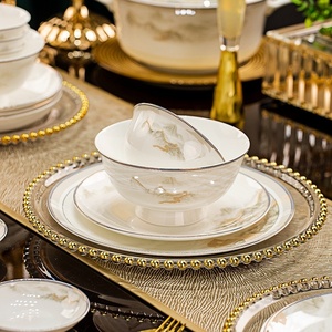 Service de vaisselle en céramique de Jingdezhen, ensemble de plats en porcelaine fine, vente en gros, assiettes de dîner domestiques, coffret cadeau de pendaison de crémaillère - Product Image 4