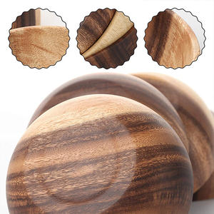Vietnam Custom Logo Solid Wood Fruit Bowl <b>Kitchen</b> <b>Utensils</b> Eco-friendly <b>Wooden</b> Bowl Acacia Round Salad Bowl - Product Image 4