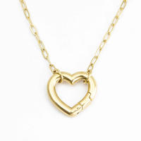 Collier tendance étanche en acier inoxydable plaqué or 18 carats avec fermoir cœur à poussoir pour la création de breloques DIY – Cadeau idéal pour bijoutiers