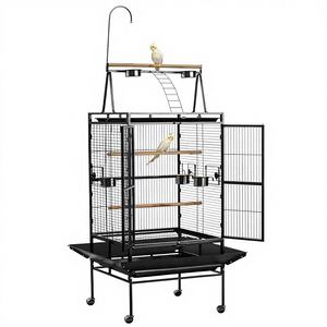 <span class=keywords><strong>Cage</strong></span> à oiseaux 32,7x31,1x82,7 pouces, dessus ouvert, en fer forgé, <span class=keywords><strong>cage</strong></span> à oiseaux avec perchoirs, plateau coulissant, mangeoires en plastique pour l'extérieur - Product Image 1
