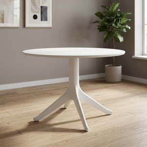Modern Round <b>Coffee</b> <b>Table</b> <b>White</b> Minimalist Design Living Room Furniture Easy To Clean - Product Image 2