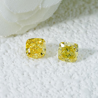 Certifié 0.8 1 carat DEF couleur VVS-VS carré jaune diamant coussin 3EX coupe HPHT CVD IGI diamant cultivé en laboratoire