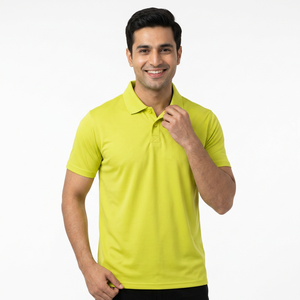 Polo de Manga Corta para Hombre, Diseño Casual, Corte Ajustado, 100% Algodón, Rayas Sólidas Básicas - Product Image 1