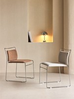 Chaise de salle à manger Bauhaus moderne et minimaliste, empilable et durable, avec revêtement en lin de qualité supérieure, idéale pour la maison, les bars et les îlots.
