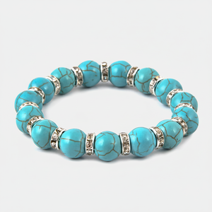 GREEN TURQUOISE STONE <b>BEADED</b> <b>BRACELET</b> FROM TURKEY - Product Image 2