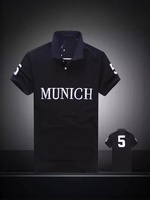 Polo à manches courtes en coton à col chemise, motif de lettres brodées, série City, ample, été, lavable en machine